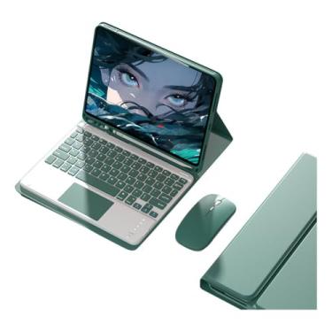 Imagem de Capa Tablet + Teclado + Mouse Para iPad Air/Air2/Pro 9,7 Polegadas (Verde escuro, teclado de toque)