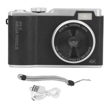 Imagem de Câmera digital 48MP 1080p 2,4 polegadas Tela 16x Zoom Evite a câmera selfie compacta portátil agitada para viagem (Preto)