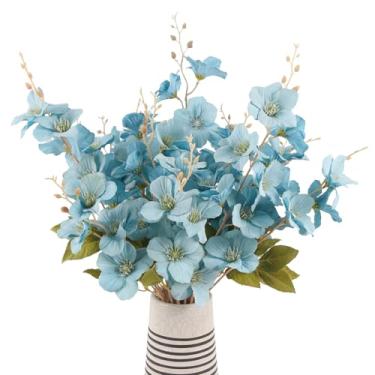 Imagem de Fqueelvys 3 peças de flores artificiais de magnólia 64,8 cm, cachos de flores de magnólia falsa, caule longo, orquídeas de seda, arranjo de flores para mesa de casamento, centro de mesa, feriados