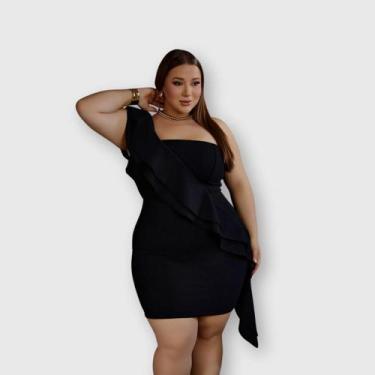 Imagem de Vestido Plus Size Manga Babado Roupas Femininas 0651 - Bellucy Modas, 