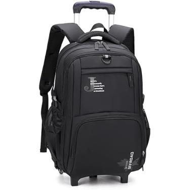 Imagem de Mochila De Viagem Com Rodas Tee Rollig School Bag Para Meninos Trolley Bagagem, Black, 6-wheel