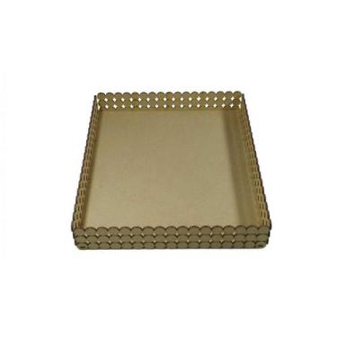 Imagem de Bandeja Pérolas Retangular 25x30x5cm Lisa - MDF a Laser - Arte Magazin