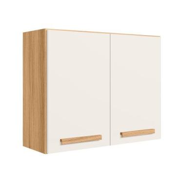 Imagem de Armario Modulado Aereo Intenza 80cm com puxador em madeira - Nicioli, 