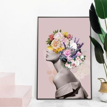 Imagem de Quadro Decorativo Mulher Florescer - MeMoldura, 80x120cm, Moldura Pret
