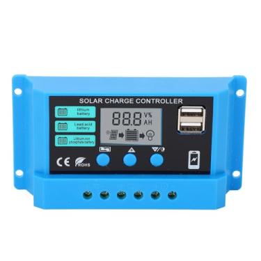 Imagem de RiToEasysports Controlador de Carga Solar, 12V 24V Adaptive Baixa Auto -Consumo Consumo Fotovoltaico Painel Solar Bateria Regulador Inteligente Com Tela LCD para Oficina Marítima de RV Em Casa (10a)
