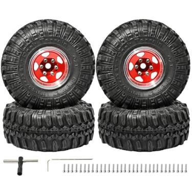 Imagem de 1.0 Beadlock Wheel and Tire Set RC Upgrade Part for Traxxas 1/18 TRX4M Ford Bronco #97054-1 Land Rover Defender 1/24 Axial SCX24 FMS FCX24 RC Crawlers Upgrade(4Pcs)