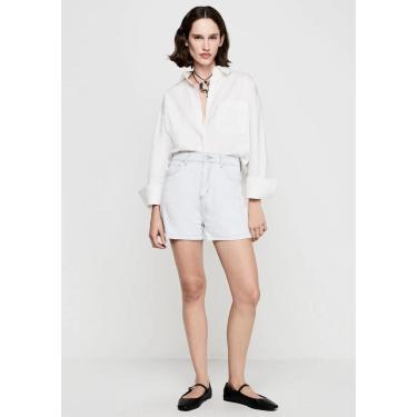 Imagem de Shorts Jeans Reto Dzarm Cintura Alta Com Elastano-Feminino