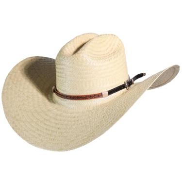 Imagem de Chapéu Country Aba Curva de Palha Natural com Bandinha Personalizada Cowboy Festa do Peão Kouk Authentic (BR, Alfa, Único, Marrom Liso) (BR, Alfa, Único, Marrom Trabalhada)