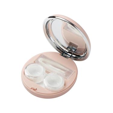 Imagem de Estojo porta lentes Liso + Pinça e Ventosa Bege