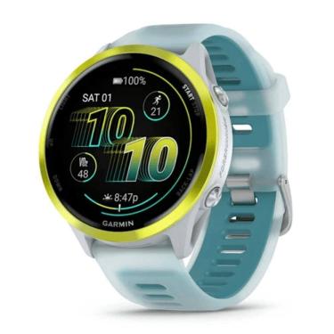 Imagem de Gps Garmin Forerunner 570 Amarelo Pulseira Marfim Turquesa
