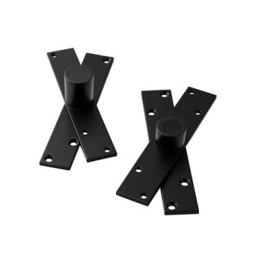 Imagem de Dobradiça Pivô 150kg Esfera Em Inox Pivotante Preto Fosco - Mixso