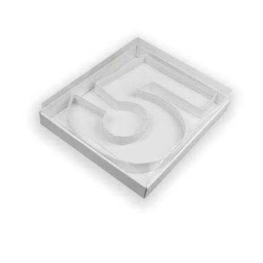 Imagem de Manoczy Caixa de papelão preenchível de 35,5 cm com tampa transparente, bandeja de presente vazada branca para aniversários, festas de aniversário e eventos (5)