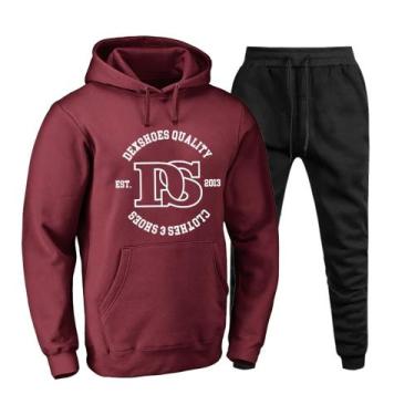 Imagem de Conjunto Moletom Abrigo Blusa + Calça Unissex Flanelado Frio - Nobreza