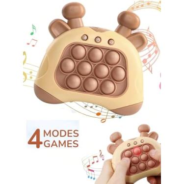 Imagem de Pop It Eletrônico Fidget Toy Sensorial com Luzes LED | Jogo de Imprensa Rápida Anti-Estresse para Crianças e Adultos | Brinquedo Portátil para Alívio da Ansiedade (Marrom)