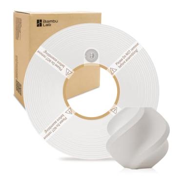 Imagem de Bamboo Lab 1,75 mm PLA Filamento Fosco Impressão de Alta Velocidade com RFID 1KG +/- 0,03 mm Filamento de Impressora 3D Ecológico para Bambu Lab P1P/P1S/X1C/X1/A1/A1 Mini (sem carretel) (branco marfim