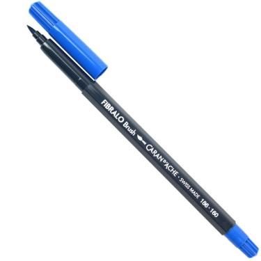 Imagem de Caneta Ponta Pincel Caran d`Ache Fibralo Brush Azul Escuro
