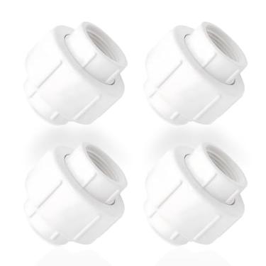 Imagem de JUUJCH União de rosca fêmea de PVC de 1,27 cm, adaptador de acoplamento de rosca fêmea, grau de acoplamento de móveis, adequado para sistemas de água, piscina, encanamento interno, 4 peças