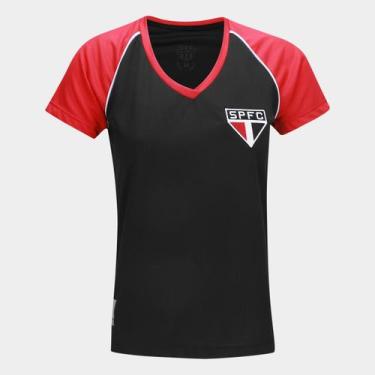 Imagem de Camisa São Paulo Basic Retrômania Feminina, Preto, GG