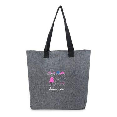 Imagem de Bolsa Feminina Tote Professora dia a dia Estudante pedagogia Educação 
