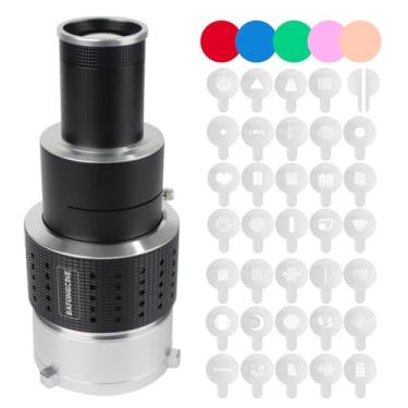 Imagem de BAFONGCINE Suporte para projetor óptico Bowens Kit de fotografia com vários filtros de cor para Aputure Amaran 100DS/XS 200XS/DS 300C/DII/X 60D/XS Godox SL60