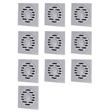 Imagem de Ralo Inteligente Aço Inox 10X10 Kit 10 Unidades Banheiro Casa Lavabo -