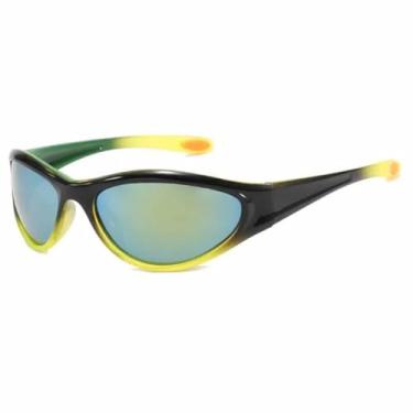Imagem de Óculos de sol para áreas externas, estilo punk, feminino, esportivo, ciclismo, UV400 (preto e amarelo)