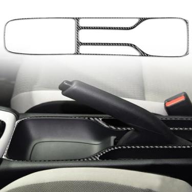 Imagem de FINMOKAL 1 peça de capa de painel de freio de mão de carro de fibra de carbono acabamento preto compatível com Honda Fit 2020+