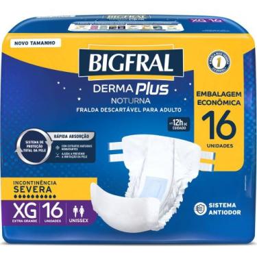 Imagem de Fralda Geriátrica Bigfral Derma Plus Noturna XG 16 Unidades