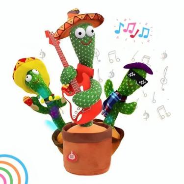 Imagem de Recarregável Dançante Luz Musical Cacto Infantil Pelúcia - Alzza