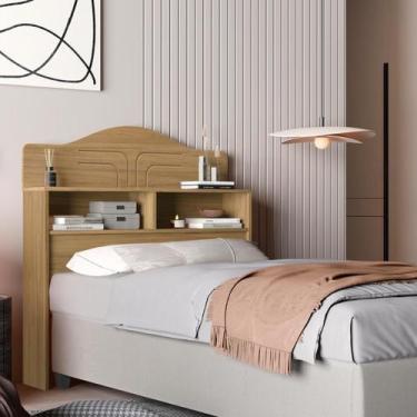 Imagem de Cabeceira Solteiro MDF Cama Box 2 Nichos Resistente Durável - B&A Bent