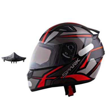 Imagem de Capacete Masculino Ebf Spider Vermelho Mais Narigueira, 56