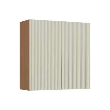 Imagem de Armário de Cozinha Modulado Simone Mendes c/ 2 Portas 80cm Carvalho/Cinza - Nesher