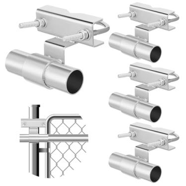 Imagem de MorningRo 4 peças para cerca de elos de corrente, portão de rolamento universal, suporte de parede para diâmetro de revestimento de aço galvanizado de 1-5/20.3 cm-2-7/20.3 cm