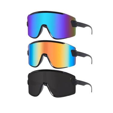 Imagem de Karsaer Óculos de sol Vision 3 peças de óculos de sol envolventes para homens e mulheres óculos de sol neon óculos de sol ciclismo esqui óculos de sol anos 80 anos 90