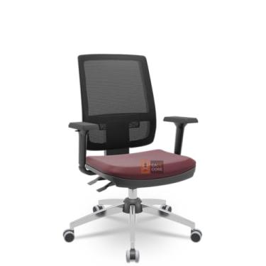 Imagem de Cadeira Brizza Tela 3D BackPlax Cromada Sem Apoio NR17 Plaxmetal (Sintético Vinho)