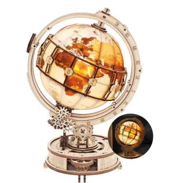 Imagem de Puzzle de madeira 3D ROKR Luminous Globe com suporte 180 unidades para