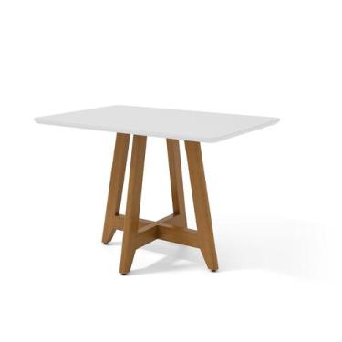 Imagem de Mesa de Jantar Imperial 1,20x0,80 - Casa Régia, Macadamia/branco Fosco