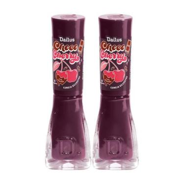 Imagem de Kit 2 Esmalte Dailus Choco Cherry Cremoso Cor Cereja Silvestre 8ml