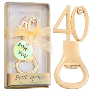 Imagem de Orlabno Pacote com 12 abridores de garrafas de lembrancinhas de festa de aniversário de 40 anos, lembranças e decorações de casamento a granel para convidados