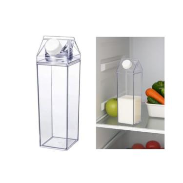 Imagem de Garrafa Caixa de Leite de Acrílico 500ML para Água Suco etc