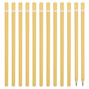 Imagem de PATIKIL Lápis de madeira triangular a granel, pacote com 12 lápis de grafite HB para material de escritório, materiais de desenho de arte de marcação de engenharia, laranja