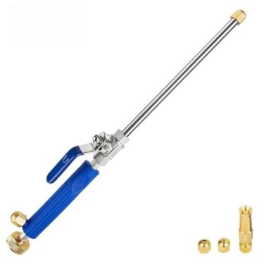 Imagem de Hydro Jet Lavadora elétrica de alta pressão - Varinha extensível para lavadora mágica, mangueira de água flexível, bocal universal, calha, pátio, carro, animal de estimação, limpeza de janela (azul