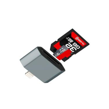 Imagem de Leitor de cartão SD para iPhone 14 13 Pro Max (2 em 1) para Apple Lightning para adaptador TF câmera digital telefone cartão de memória micro SD para transferência de iPad, conversor de cabo de foto