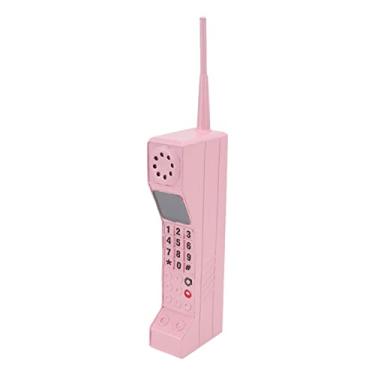 Imagem de Telefone Antigo, Modelo de Telefone Ornamento Adereço Telefone Vintage Simulação Adereços Fotográficos para Palco Em Casa (Rosa)