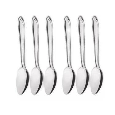 Imagem de Kit Jogo Colher de Sopa Inox 6pç Inox Aço Restaurante Buffet - Todo di