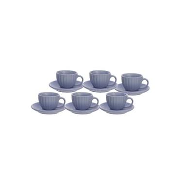 Imagem de Conjunto de Xícaras para Café Hauskraft Bella em Cerâmica 90 ml Azul – 6 Peças