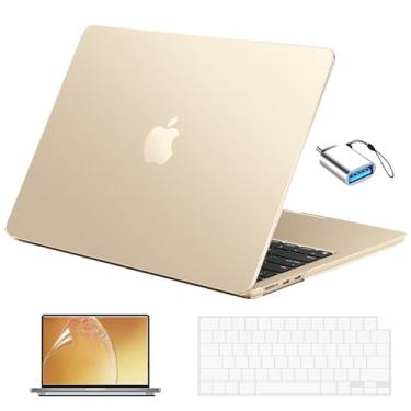 Imagem de EooCoo Capa compatível com MacBook Air 33.0 cm M4 2025 2024 2023 2022 M3 M2 A3240 A3113 A2681, Starlight Air 34.5 cm Capa rígida para laptop + capa de teclado + protetor de tela, fosco Starlight