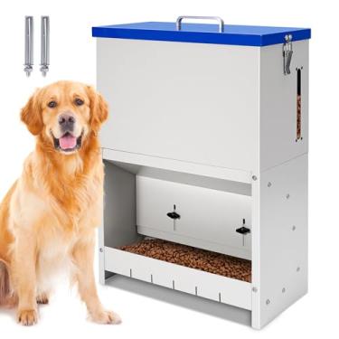 Imagem de PAUQRWIE Alimentador de cães por gravidade de 10 kg – Alimentador automático para cães de raças grandes, ao ar livre, dispensador automático de alimentos secos para cães e gatos