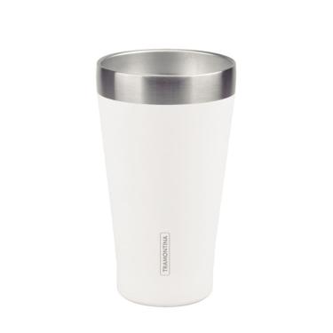 Imagem de Copo Térmico Tramontina Exata em Aço Inox Branco sem Tampa 550 ml