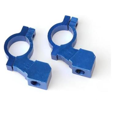 Imagem de BYYINGSUS 1 par 22 mm 7/20.3 cm alumínio CNC compatível com motocicleta ATV espelho retrovisor suporte adaptador suporte parafuso de fixação (azul)